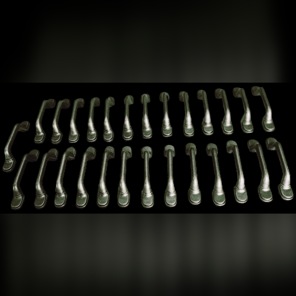 Drawer‎ Cabinet Pulls, Nickel Finish Mid-Century MCM, 4-3/4" L 7/8" H 3" Centers